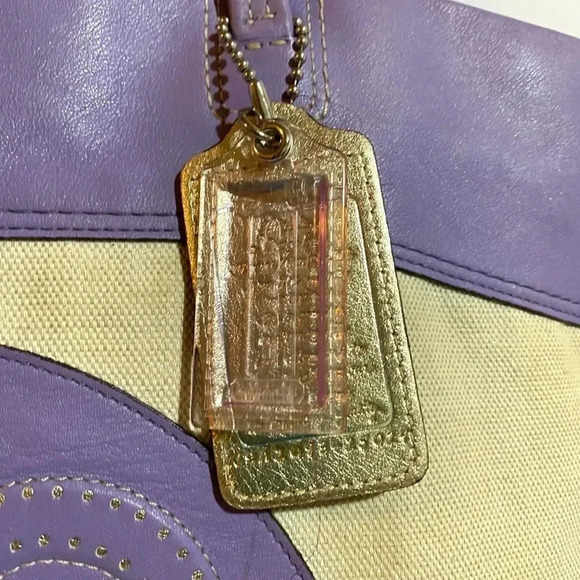 Coach beige canvas leather tote handbag - Picture 7 of 12